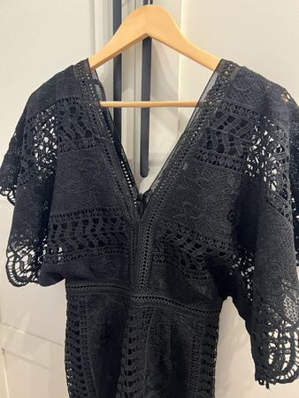 Combi short noire en dentelle
