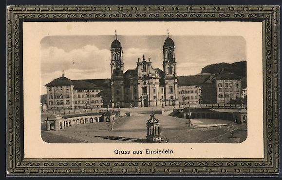 Cartoline postali: AK Einsiedeln, Stiftskirche, 1915 – Usato da Berlin venduto da bartko-reher