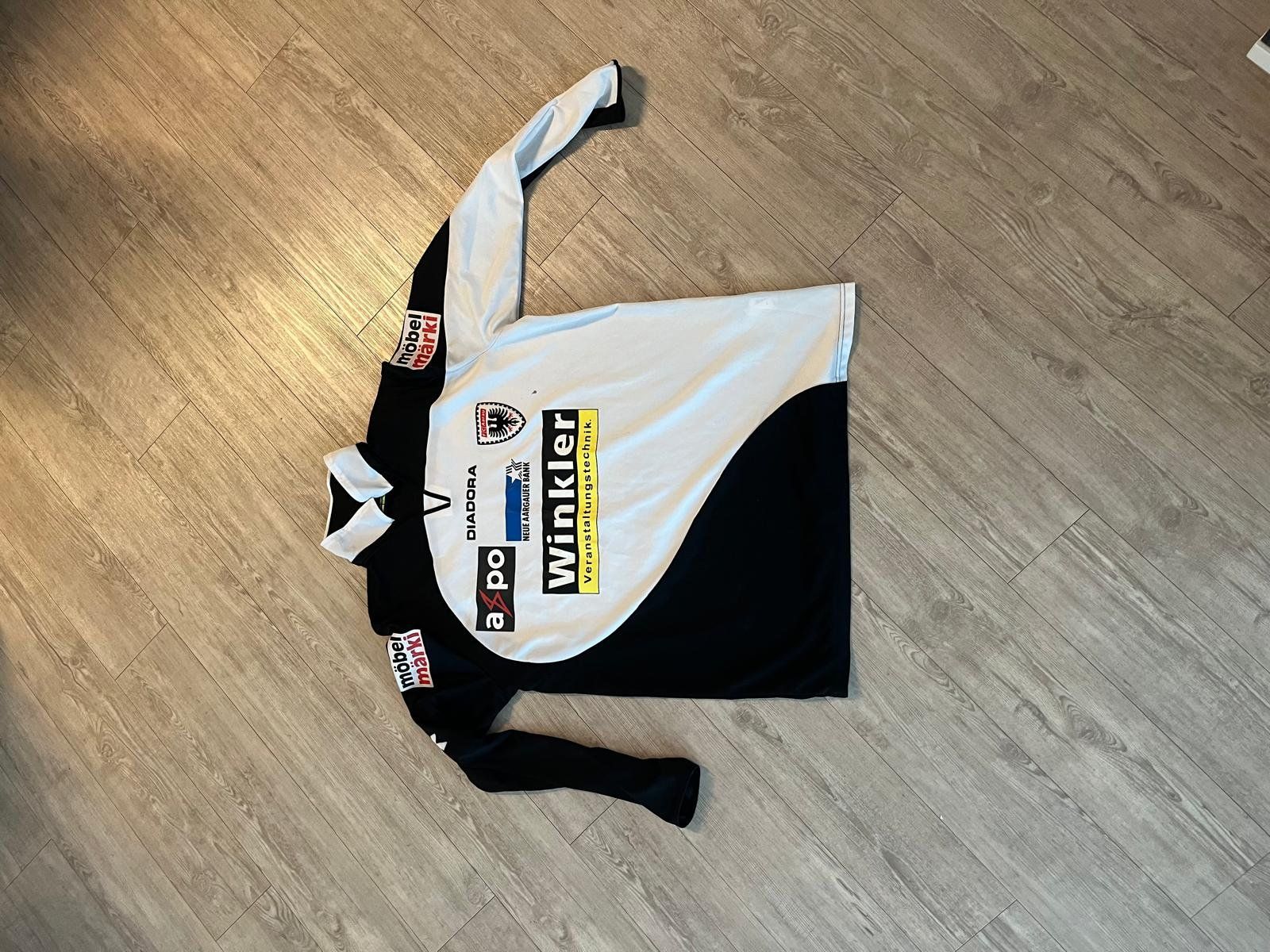 Maillot Football Aarau 2009-2010 Domicile - Diadora - Taille S - Noir/Blanc