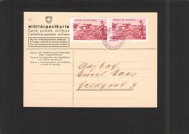 Militärpostkarte Bat.Fr.Car.225,ungezähnt u. gezähnt
