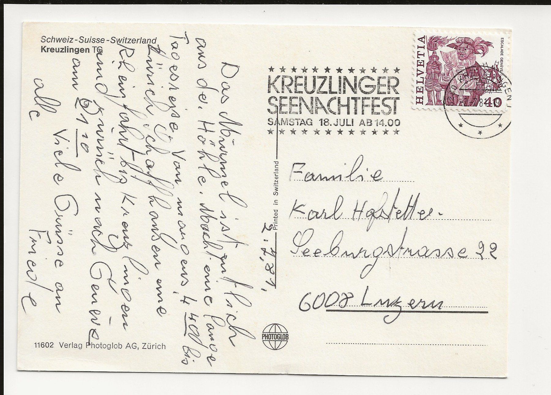 Cartes postales: AK 1981 Kreuzlingen TG – D'occasion à Greifensee par 315WDO 1