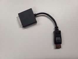 Displayport zu DVI-D Adapter, 19 cm lang, Schwarz