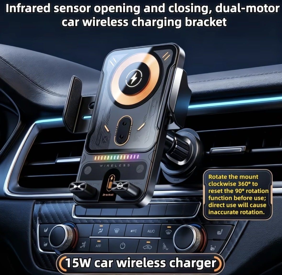Halterungen: Auto Ladehalterung 15W kabellos Sensor neu – Neu und originalverpackt aus Kloten von digi-Galaxy 4