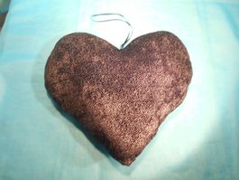Herz Kissen, schwarz mit Glitter, Dm: 35cm