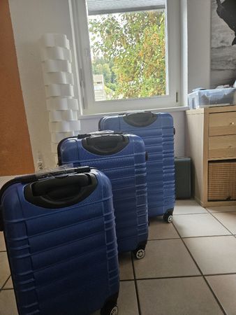 Reisekoffer Hartschalenkoffer AVA 3er Set blau
