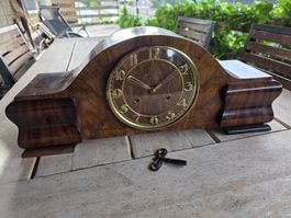 antike Kaminuhr Holz Tisch Uhr Gröblinger