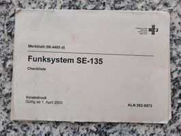 Funksystem SE-135 - Checkliste