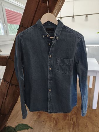 ZARA Hemd Denim dunkelblau, Grösse S