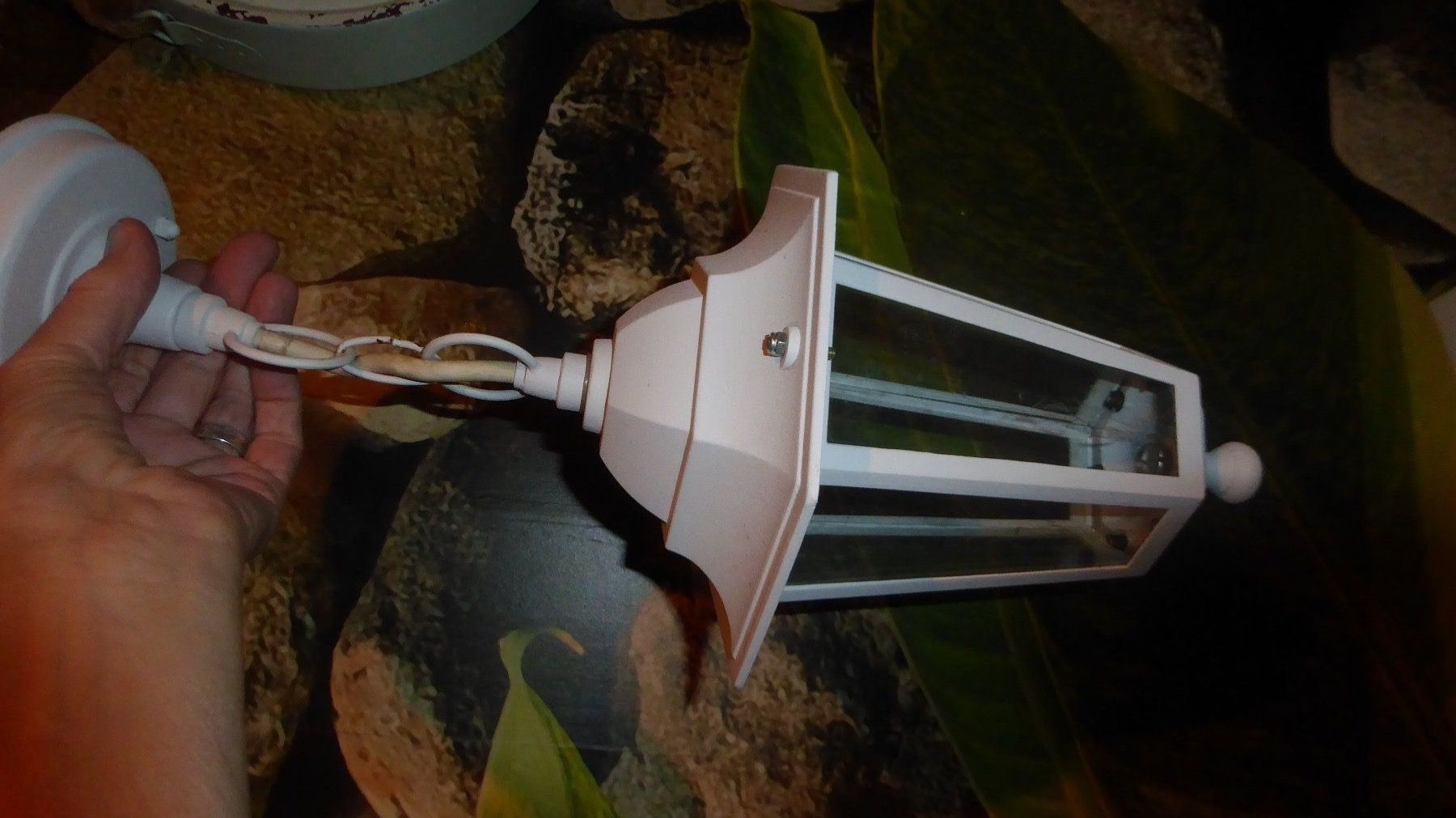 Lampen: Vintage Lampe weiss Laterne – Gebraucht aus Sargans von Benziner 2