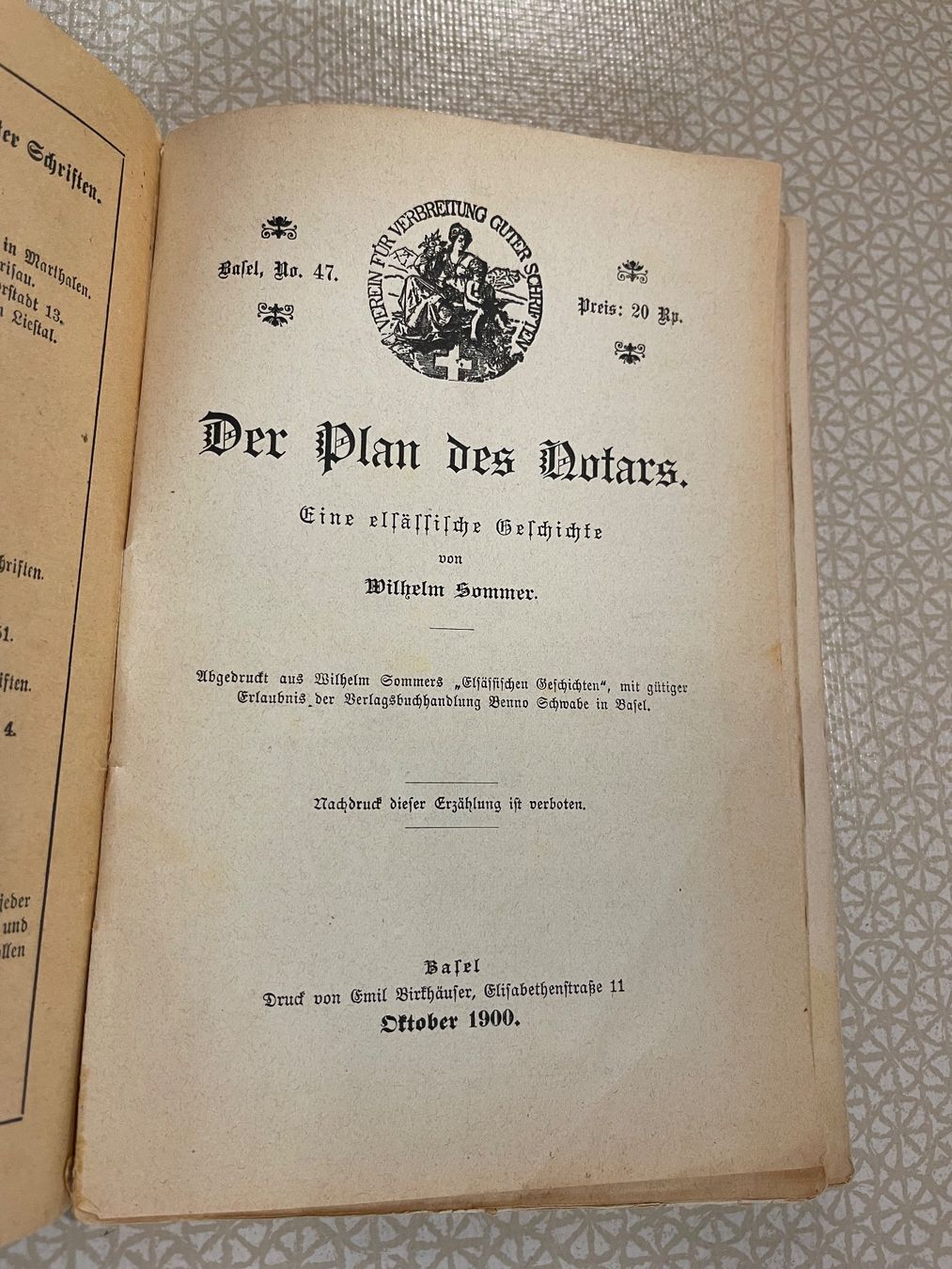 Livres: Der Plan des Notars -  Eine elsässische Geschichte – D'occasion à Urnäsch par pas_5r9c 3