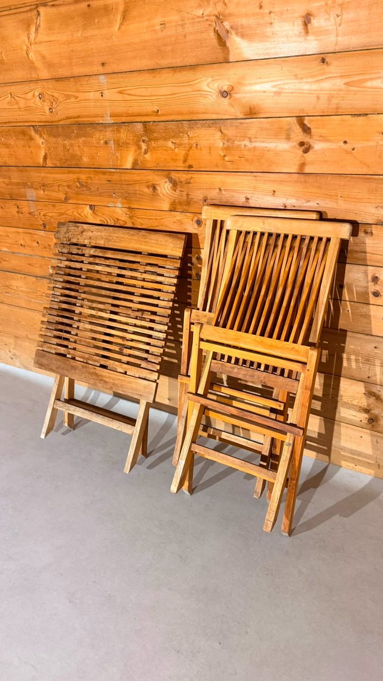 Set di tavolo e panche: Klappbares Teak Gartenmöbel Set 3-teilig Bistroset Balkonset – Usato da Rickenbach ZH venduto da Der-Insider 6