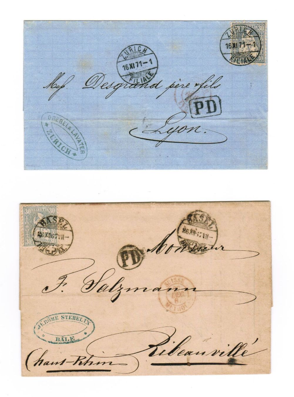 Alle Briefmarken: Brieflot Si.Helvetia – Gebraucht aus Bern von peri02 1