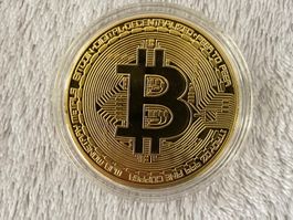 Bitcoin Gedenkmünze, Sammlerstück, Goldfarben,