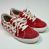 Vans SK8-Low rouge et blanc checkerboard. Pointure 36.5