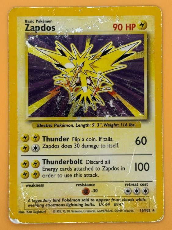 Zapdos 16/102 Holo Pokémon Base Set ab 1.- (Neu (gemäss Beschreibung ...