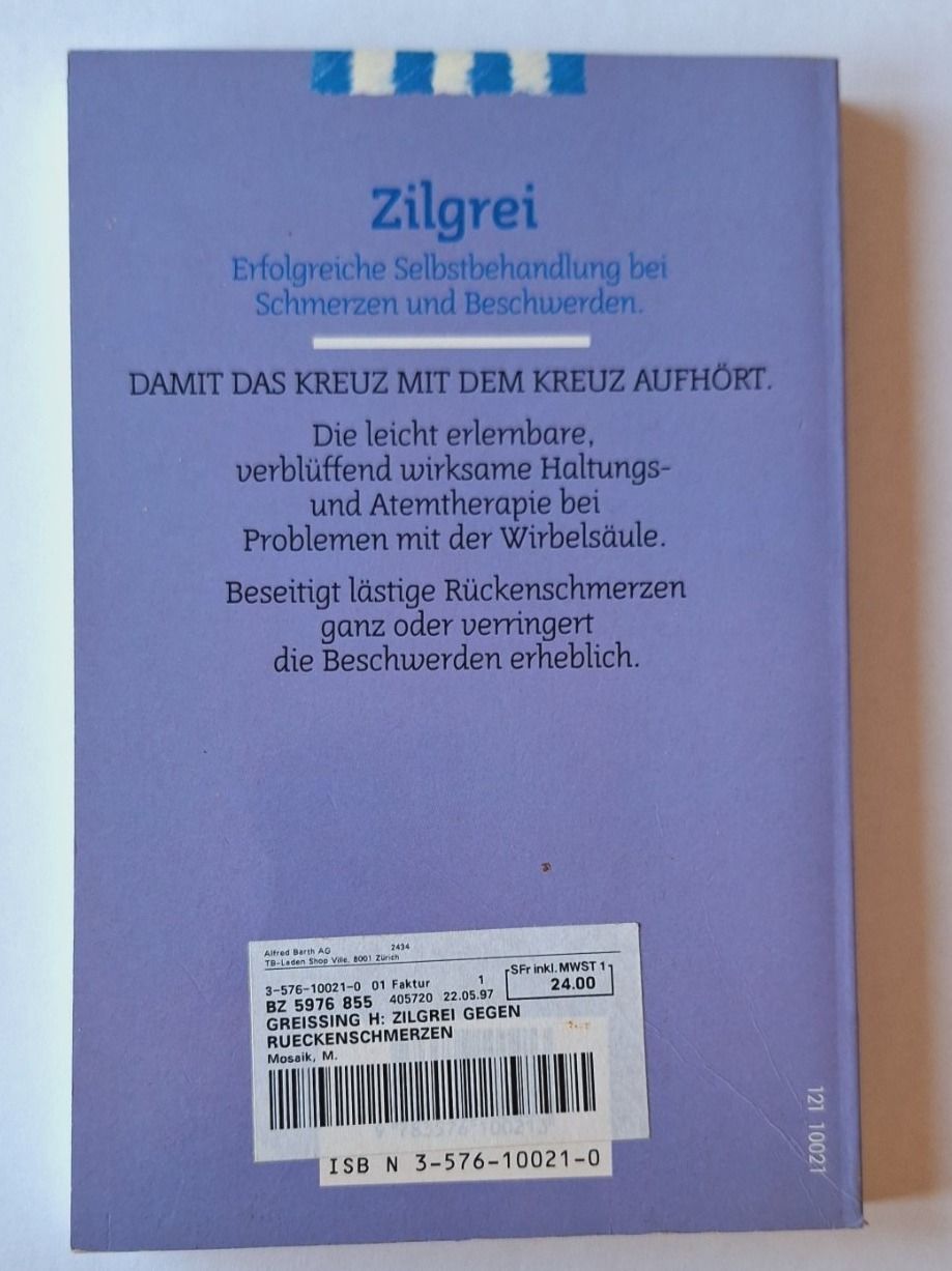 Libri: Zilgrei gegen Rückenschmerzen – Usato da Zürich venduto da t24_de 1