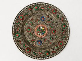 Teller Mandala Tibet oder Nepal Vishnu 19. Jahrhundert