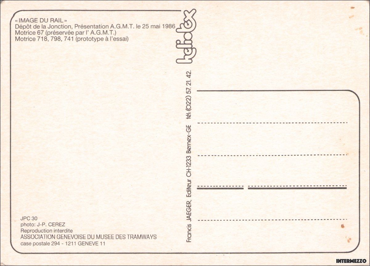 Ansichtskarten: Genf // 1986 Trams Tramdepot – Gebraucht aus Basel von intermezzo12 1