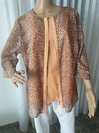 perfekter Auftritt - spezielles Blusen-Twinset, apricot, L