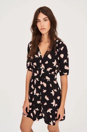 Ba&sh Kosma Kleid dunkelblau geblümt