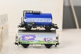 H0 Kesselwagen und Milka Güterwagen Märklin HO/AC mit OVP