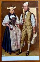 Pro Juventute - couple en costume de Berne - Carte ancienne