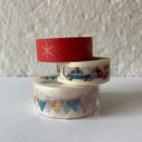 Washi Tape Set (Auto-Blumen-Wimpel-Sterne)