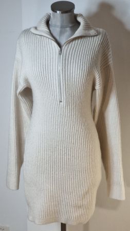 M/L (38) 40/42 kuscheliges STRICKKLEID écru / Longpullover