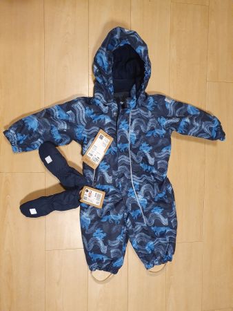 Reima Schneeanzug Overall Blau mit Fäustlinge Gr. 74 Neu!