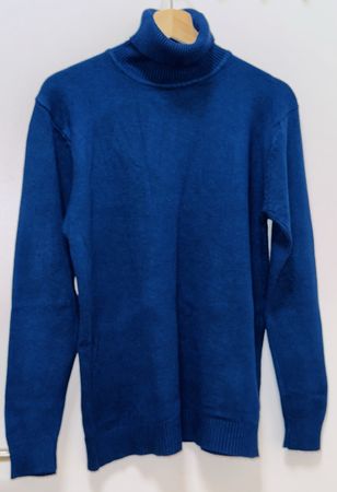 Maglione nuovo dolcevita blu XXL Cashmere di visone . 