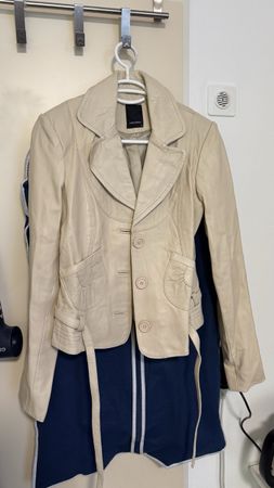 Echte Lederjacke Beige Grösse M für Frühling/Herbst