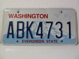 USA Nummernschild Auto License Plate WASHINGTON ABK 4731