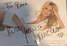 Autogrammkarte Monica Ivancan mit persönlicher Widmung
