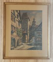 Radierung Markusturm Rothenburg o.d. Tauber, Paul Sollmann