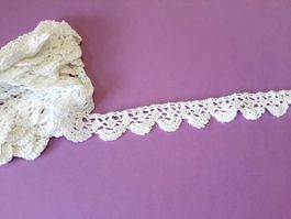Häkelspitze weiss Vintage 3,14m Handarbeit