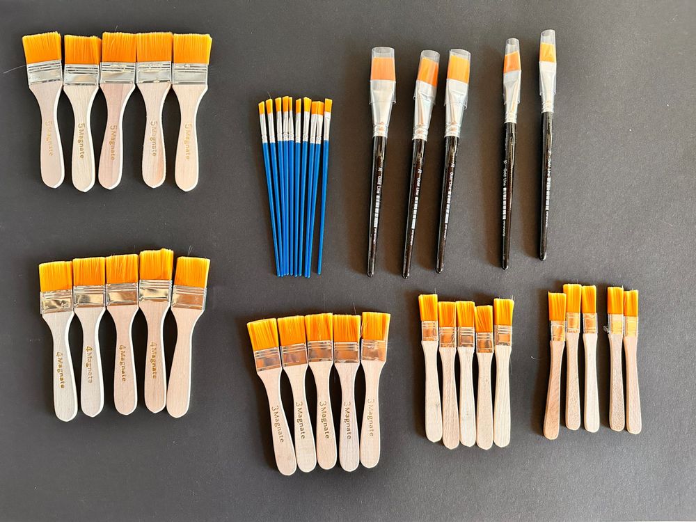 80-teiliges Pinselset Aus Nylon – Für Acryl, Aquarell, Öl & Körperfarbe, Mit Flacher Und Runder Spitze