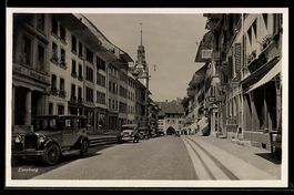 Lenzburg, Strassenpartie mit Gasthaus zu