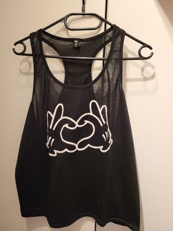Sommer Tank Top Schwarz mit speziellem Druck, Grösse M