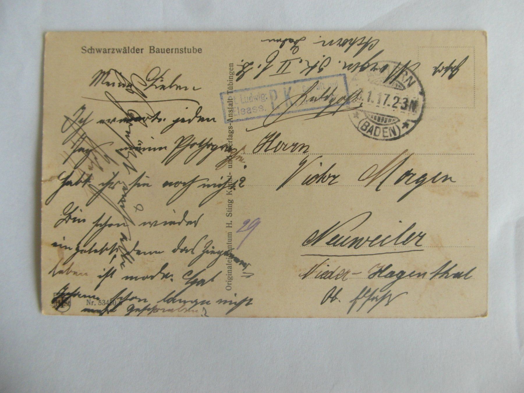 Cartoline: Feldpost 1.Weltkrieg - Achern Baden 1917 – Usato da Schönenbuch venduto da Imagine6 1