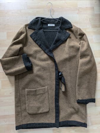 Olsen Damen Wolljacke/Mantel Gr. 38 beige/anthrazit