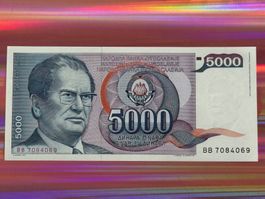 Belgrad 1985 - Jugoslawien - 5000 Dinara UNC - TITO