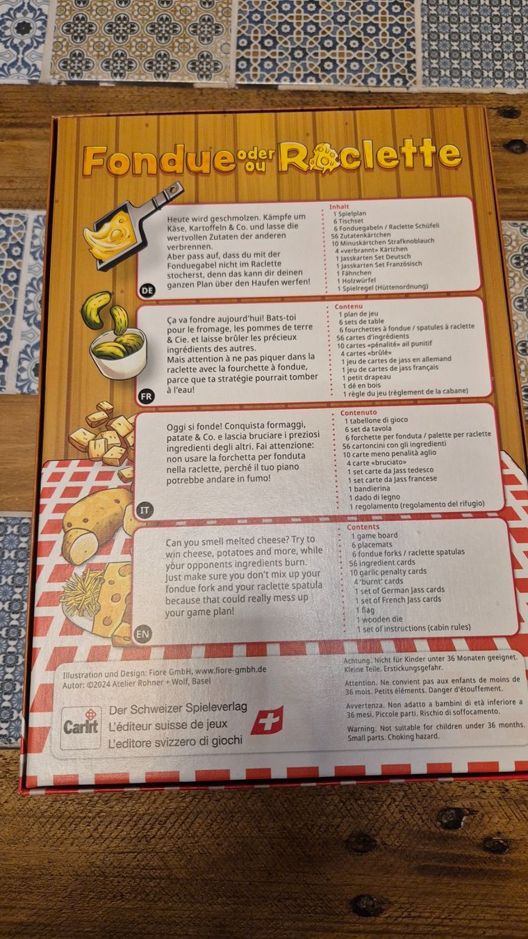Carlit Spiele: Fondue oder Raclette Brettspiel wie neu – Neu (gemäss Beschreibung) aus Bitsch von cka_6hff 1
