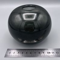 Henry Dean grau Kugelvase Bubble Glas signiert 10cm Maraj