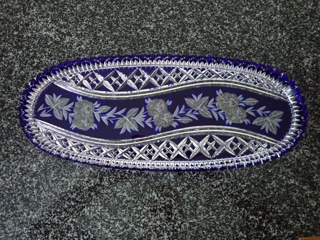 Piatti di portata: Kristallglasschale Platte blau – Usato da Galgenen venduto da Marc98 2