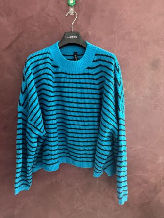 Marccain Pulli N4 blau mit Streifen