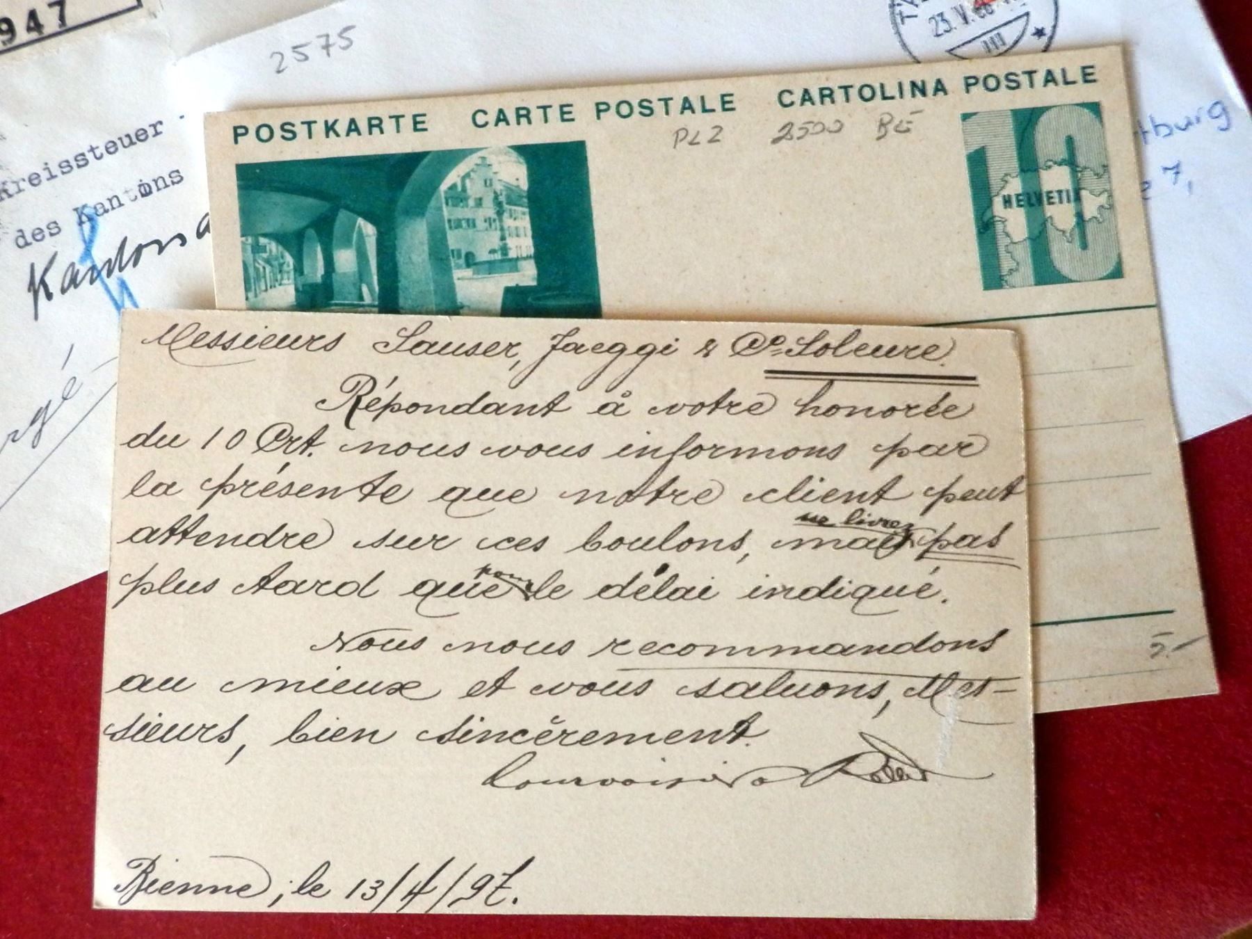 Tutti i francobolli: Lot mit 7 Bedarfsbriefen und Karten. – Usato da Ueberstorf venduto da dinbau 2