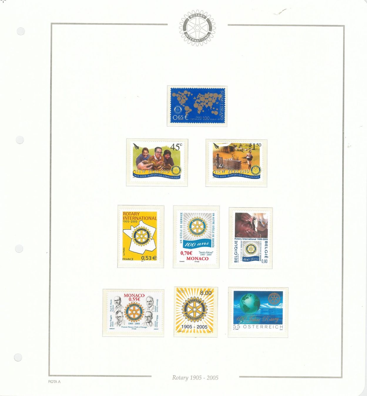 Tutti i francobolli: Motiv Sammlung Rotary 1905-2005 – Usato da Gränichen venduto da philatelie-biz 1