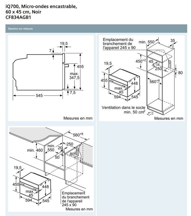 Siemens Forni: Micro-Ondes Siemens CF834AGB1 – Usato da La Chaux-de-Fonds venduto da CaritasNE 2