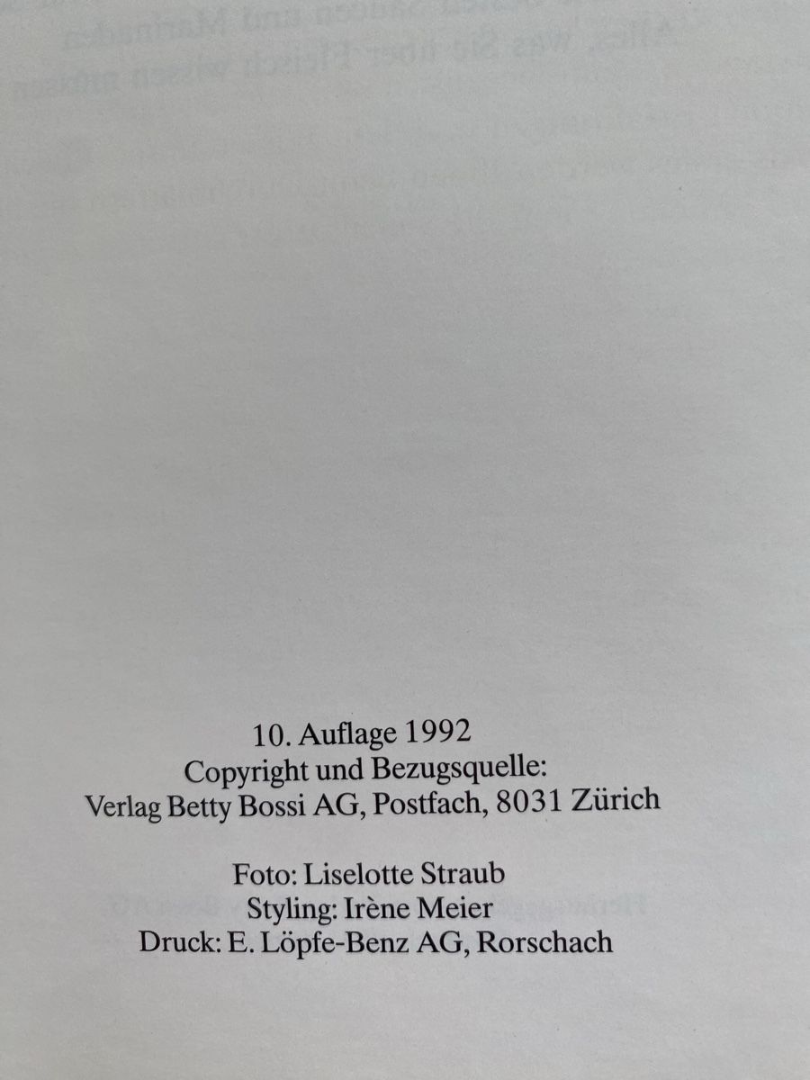 Bücher: Fleisch Küche - Betty Bossi – Gebraucht aus Schwarzenburg von Michellu 2