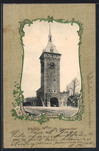 Cartoline postali: AK Basel, Blick auf das St. Johannsthor – Usato da Berlin venduto da bartko-reher